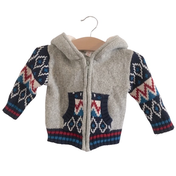 Baby Knitted Fair Isles Hoodie | HOLIDAY SAVINGS - Picture 1 of 8